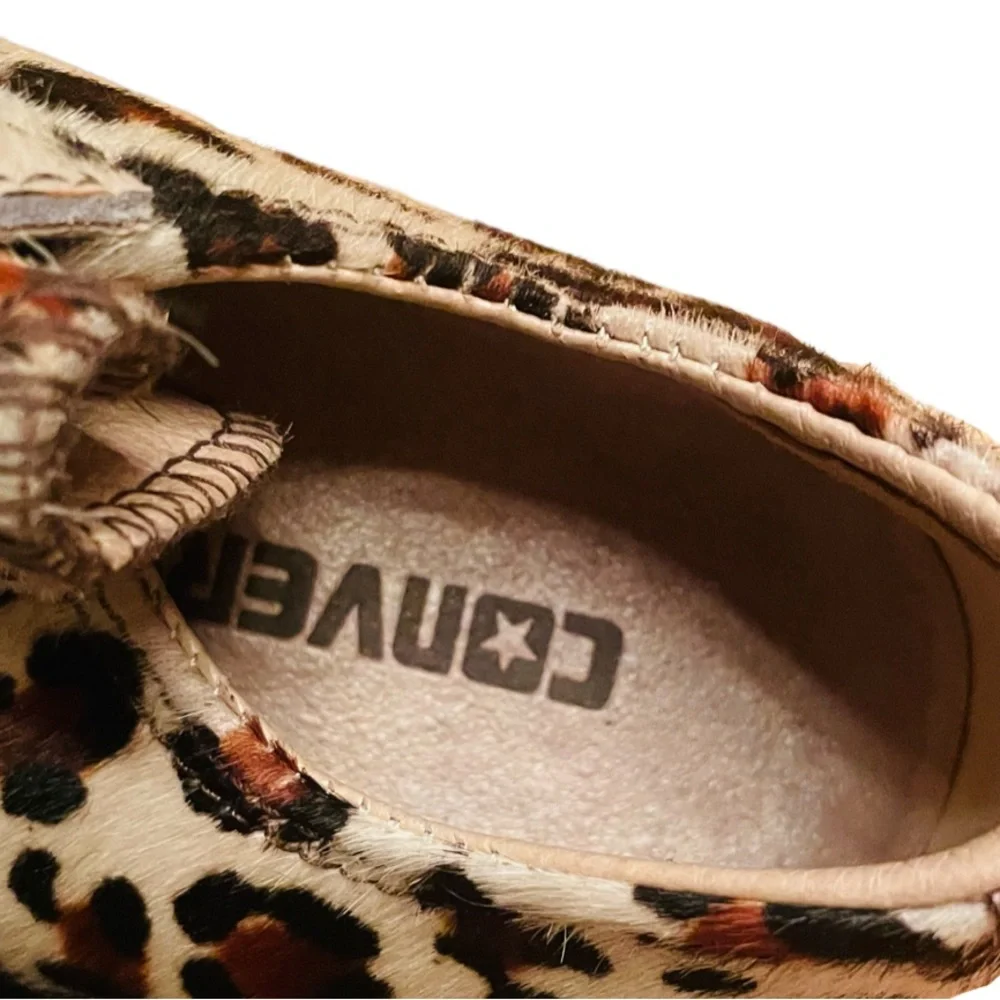 Collaboration Converse Leopard Calf hair lace less Sneakers - Picture 7 of 9